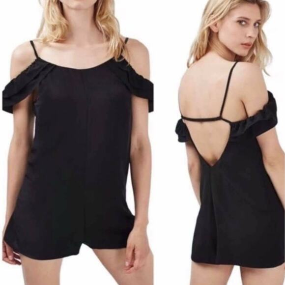 TopShop Sleeveless Black Romper NWOT - Picture 1 of 11